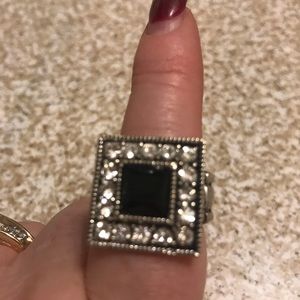 Black and Silver Stretch Ring